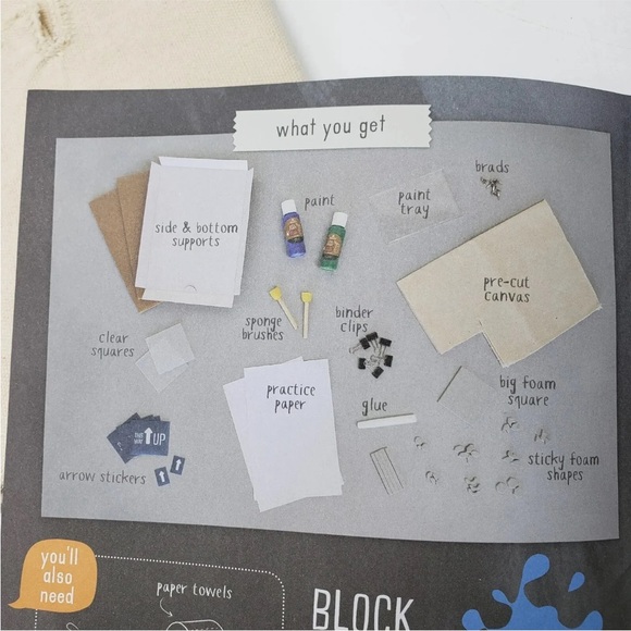 KiwiCo DOODLE CRATE Make Your Own “Block Printed Canvas Bin” Block Printing - Picture 6 of 16